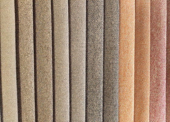 โพลีเอสเตอร์ 100% ผ้าคลุมเบาะรถยนต์โซฟาหลากสีผ้าลินินผ้าเส้นด้ายย้อมผ้า