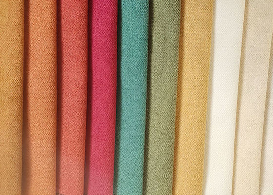 ผ้าโซฟาธรรมดาถัก ISO9001 ผ้าลินิน Faux โพลีเอสเตอร์