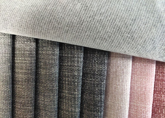 ผ้าโพลีเอสเตอร์ 100% ผ้าลินินผ้าฝ้ายหลายสีสำหรับโซฟาเฟอร์นิเจอร์